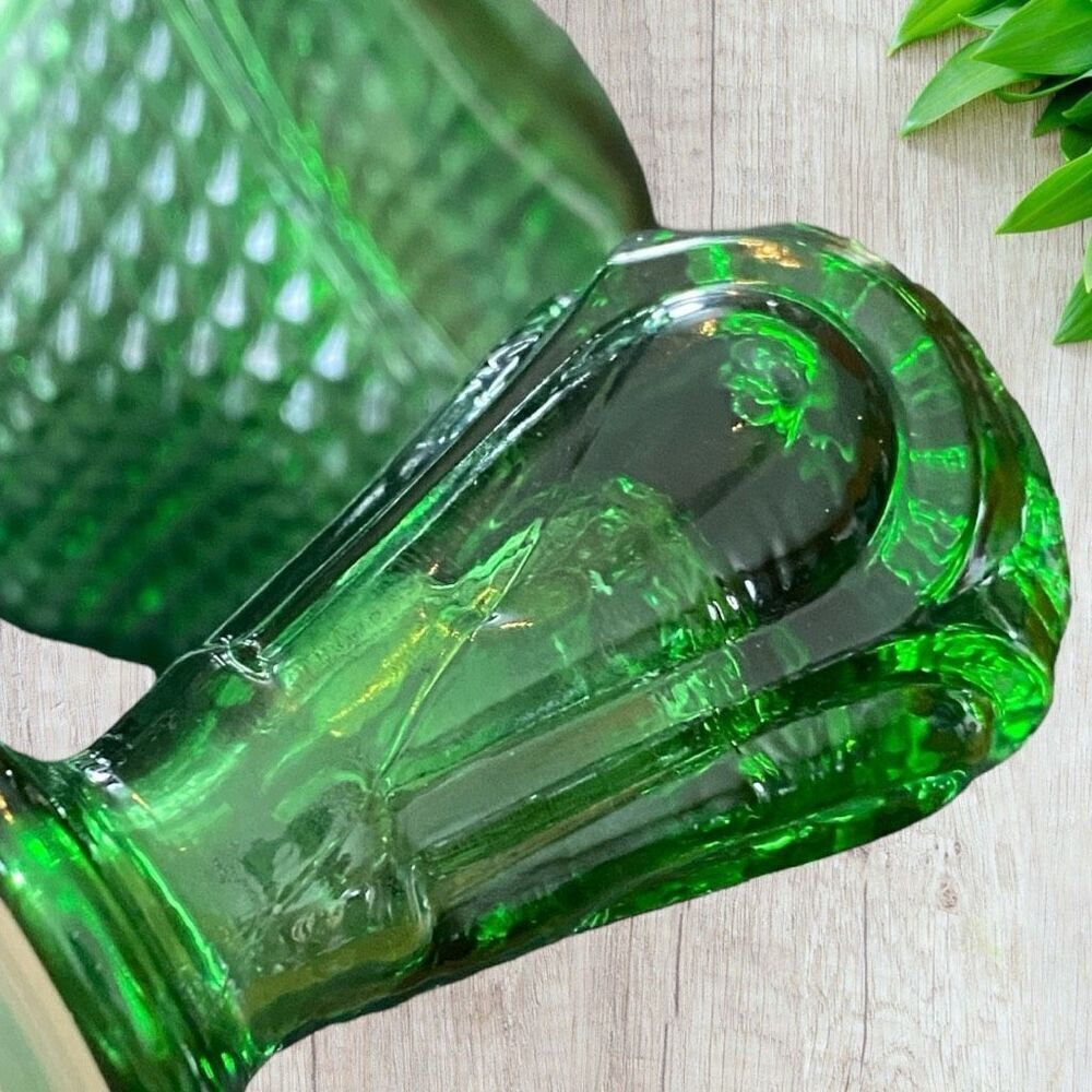 Empoli Emerald Green Diamond Cut Decanter Perfect - Picture 9 of 10